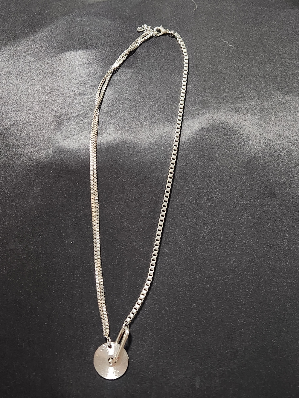 Premier Designs Industrial Chic Textured Disc Geometric Layered Chain Necklace